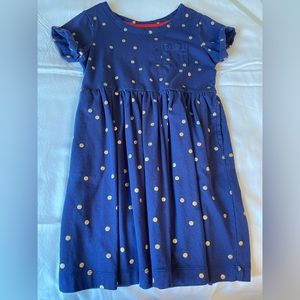 Mini Boden Girls 7-8 Metallic Polka Dot Dress